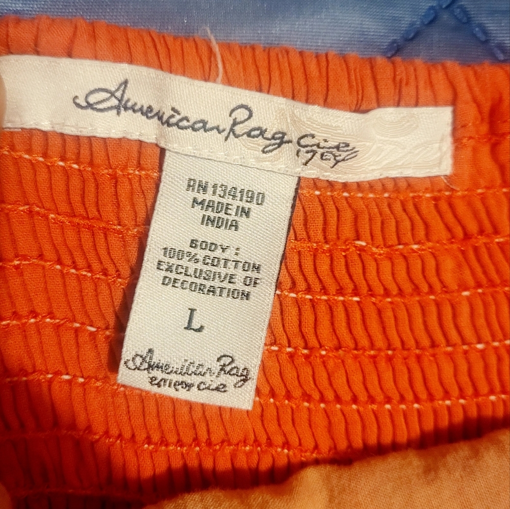 American Rag Orange Smocked Top - Picture 5 of 10